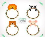 4 lovely animals frame vector